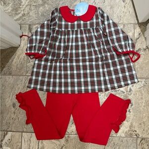 NWT size 6 Classic Whimsy Red Plaid Kids Set